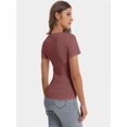 thumbnail image 3 of Women's Scoop Neck Short Sleeve T Shirt Slim Fit Sexy Tops, 3 of 4