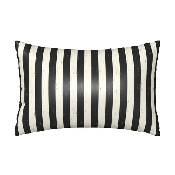 Silk Pillow Case for Hair And Skin Queen - Black And White Thick Stripes Cooling Sleep Throw Pillow Covers Standard Size 20x30in, comfort Satin Pillowcase with Zipper for Women Men