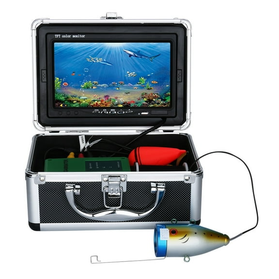 7 Inch 1000tvl Underwater Fishing Video Camera Kit 2 PCS LED White Lamp Lights Video Fish Finder Lake Under Water Fish Cam ,Professional Fishing Aid