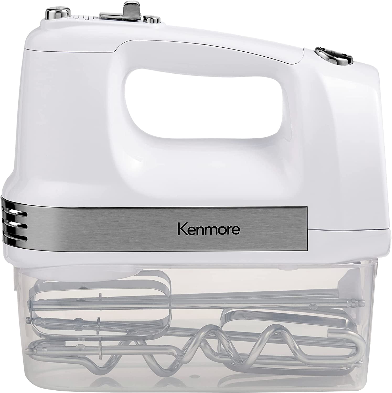 5-Speed Hand Mixer with 250W Motor, Beaters, Dough Hooks, and Cord Retract for Baking
