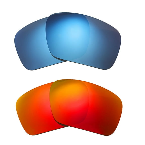 Walleva Polarized Fire Red Ice Blue Replacement Lenses For Oakley Triggerman Sunglasses