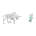 thumbnail image 1 of Figura moderna de resina de un toro y una mujer en la playa. Estatua coleccionable abstracta. Adorno para la entrada, mesa, escritorio, estante, ofici, 1 of 8