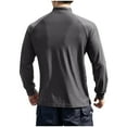 thumbnail image 4 of ZVNAΖH Mens Long Sleeve Active 1/4 Zip Stand Up Collar T-Shirt Solid Quick Dry Sports Training Top, 4 of 5