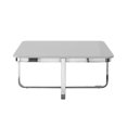 thumbnail image 5 of Chidia Light Grey Chrome Coffee Table - High Gloss Lacquer Finish Top, Polished Stainless Steel Base, X-Leg, 5 of 10