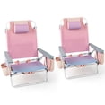 thumbnail image 5 of Gymax 2PCS Folding Backpack Beach Chair 5-Position Outdoor Reclining Chairs w/ Pillow, 5 of 5