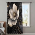 thumbnail image 4 of Black Gold Flower Sheer Curtains 45 Inches Long, Gradient Luxurious Floral Botanical Light Filering Curtains, Breathable Simi Curtain Privacy Drapes for Kitchen Bathroom Small Window Treatment, 4 of 9
