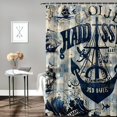 thumbnail image 2 of Orinice  Sailboat Pattern Shower Curtain Set Abstract Nautical Sailing Adventure Bathroom Curtains Polyester Fabric Waterproof Bath Curtains Decor 36x72, 2 of 7