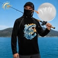 thumbnail image 3 of SEANATIVE Men's Fishing Rash Guard, Sun Protection Long Sleeve Fishing Shirt Pullover with Mesh Face Mask Sun Protective Shirt Summer Outfits for Outdoor, S, Shark Black, 3 of 7