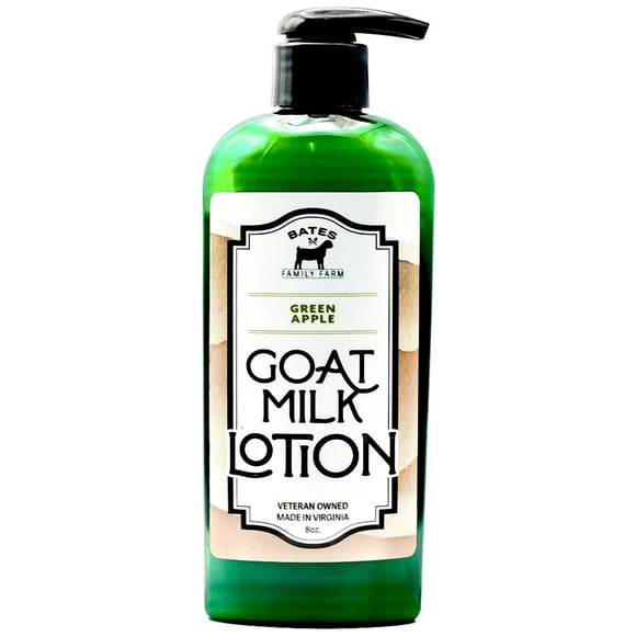 Bates Family Farm Loción de leche de cabra y manteca de karité, 8 onzas (manzana verde)