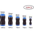 thumbnail image 2 of Conector recto neumático de 50 piezas, conector de empuje recto de ajuste rápido de empuje de aire, accesorios de manguera Accesorio de tubo de línea de aire de plástico, PU 4/6/8/10/12 mm, conectar, 2 of 5