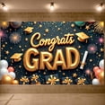 thumbnail image 3 of Red Theme Graduation Banner Colorful Balloons Graduation Backdrop Graduation Cap Tassel Design Grad Celebration Background for Graduation Ceremony Grad Party Photo Backdrop, 3 of 9