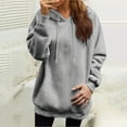 thumbnail image 2 of Uqiangy Oversized Hoodies for Women Tunic Sweatshirts for Women Crew Neck Sweatshirts Women Women's Sweatshirt Womens Crewneck Sweatshirt Fleece Pullover Women Hoodies for Women Gray 3XL, 2 of 9