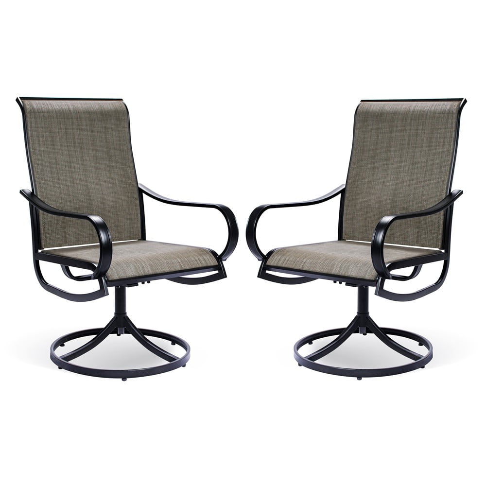 Patio Dining Chairs Bigroof Set Of 2, Modern Outdoor Swivel Dining Chairs