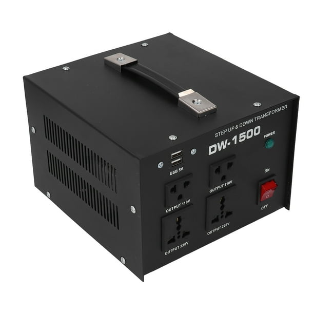 Transformador De Potencia De 1500W, El Convertidor De Voltaje Aumenta 110V A 20V 20V A 110V Con 2 Puntos De Venta De EE.UU. UU. 2 Tomas Universal 2 USB Para El