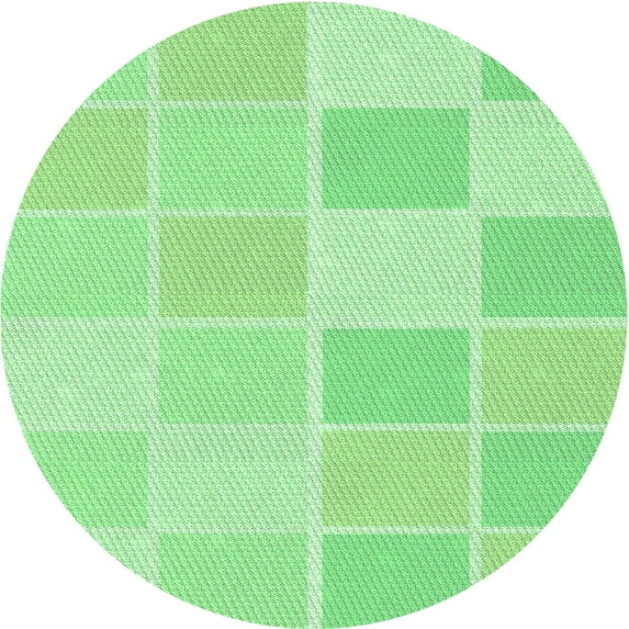Ahgly Company Indoor Round Patterned Stoplight Go Green Area Rugs, 4' Round
