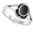 thumbnail image 4 of CHOOSE YOUR COLOR Vintage Bali Simulated Black Onyx Ring .925 Sterling Silver Band CZ Female Size 9, 4 of 4