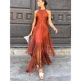 thumbnail image 4 of Elegant halter neck tassel long dress for women's parties and gatherings, 4 of 5