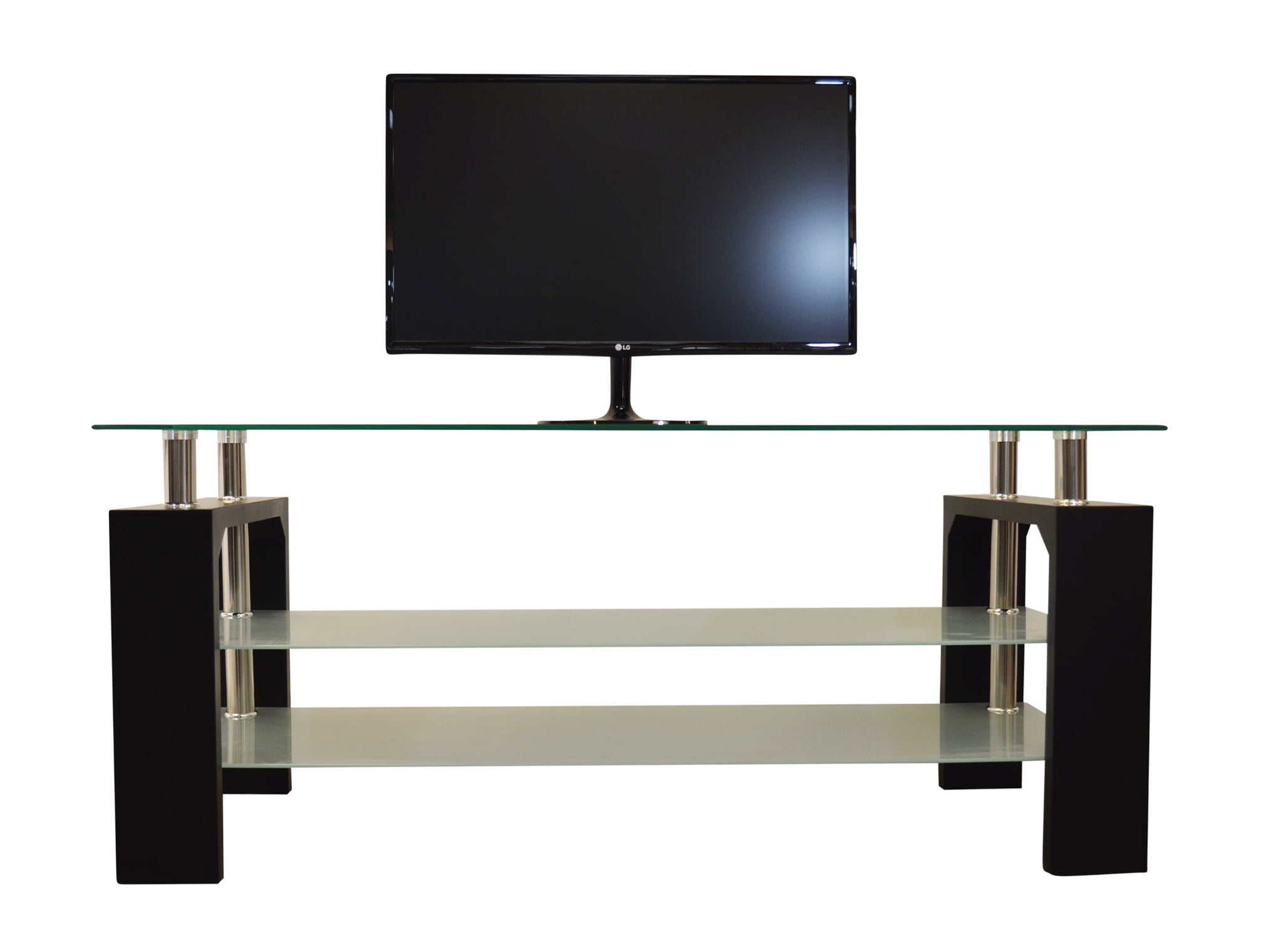 Nola Furniture Modena 3 Tier Glass Console Table TV Table Black Walmart Canada