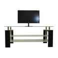thumbnail image 1 of Nola Furniture Modena 3 Tier Glass Console Table TV Table Black, 1 of 4