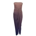 thumbnail image 4 of JINMGG 2024 Summer Clearance Dresses under $10.00 Women's Summer Print Strapless Long Dress Beach Split Dress Party Club Dress, 4 of 5