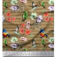 thumbnail image 1 of Soimoi Cotton Duck Fabric Stripe,Birds & Anemone Floral Fabric Prints By Yard 42 Inch Wide, 1 of 1