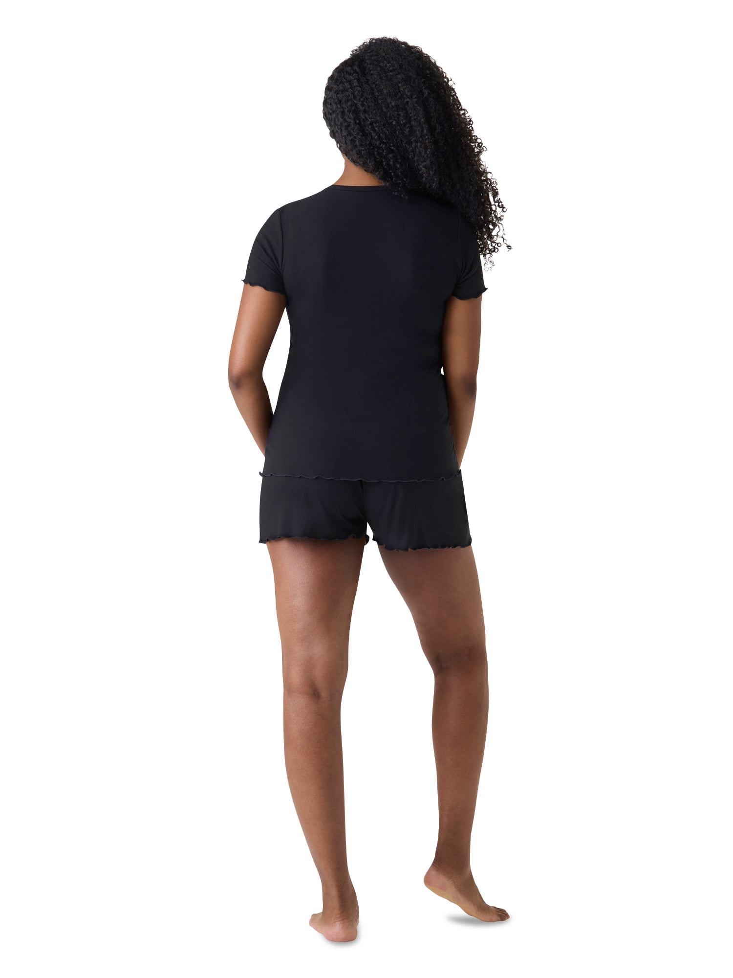 Ingrid & Isabel For Every Belly Women's Maternity Ribbed T-Shirt & Short Sleep Set, Sizes S-XXXL