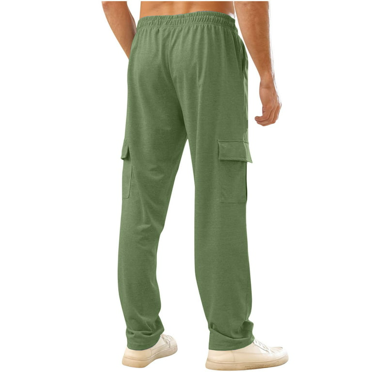 Mens Cozy-Fit Stretch Lounge Jogger Pant Drawstring Cuffed Colorblock  Cotton Sweatpants Fleece Joggers Winter Clearance 