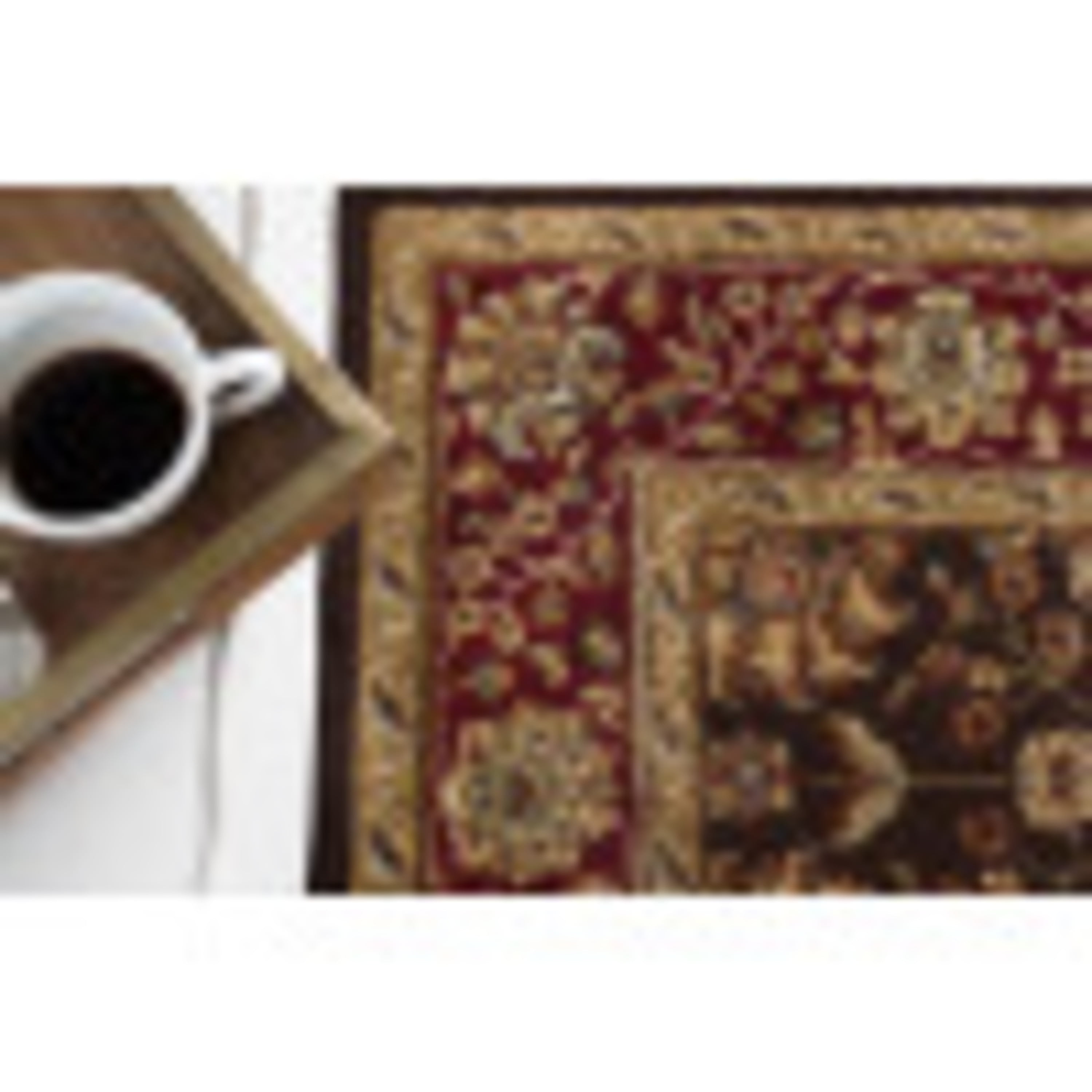 Transitional 5x7 Area Rug (5' x 7') Floral Brown, Sage Green Living Room Easy to Clean