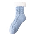 thumbnail image 3 of Nestiefly Womens Slipper Socks with Grips Winter Warm Fuzzy Fluffy Thick Thermal Fleece Cabin Indoor Socks Blue, 3 of 4