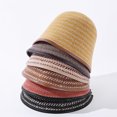 thumbnail image 5 of Sombrero de cubo para mujer, gorro de punto de lana a la moda, gorro de ganchillo cálido, gorra de pescador al aire libre, sombrero de bombín Vintage, 5 of 5