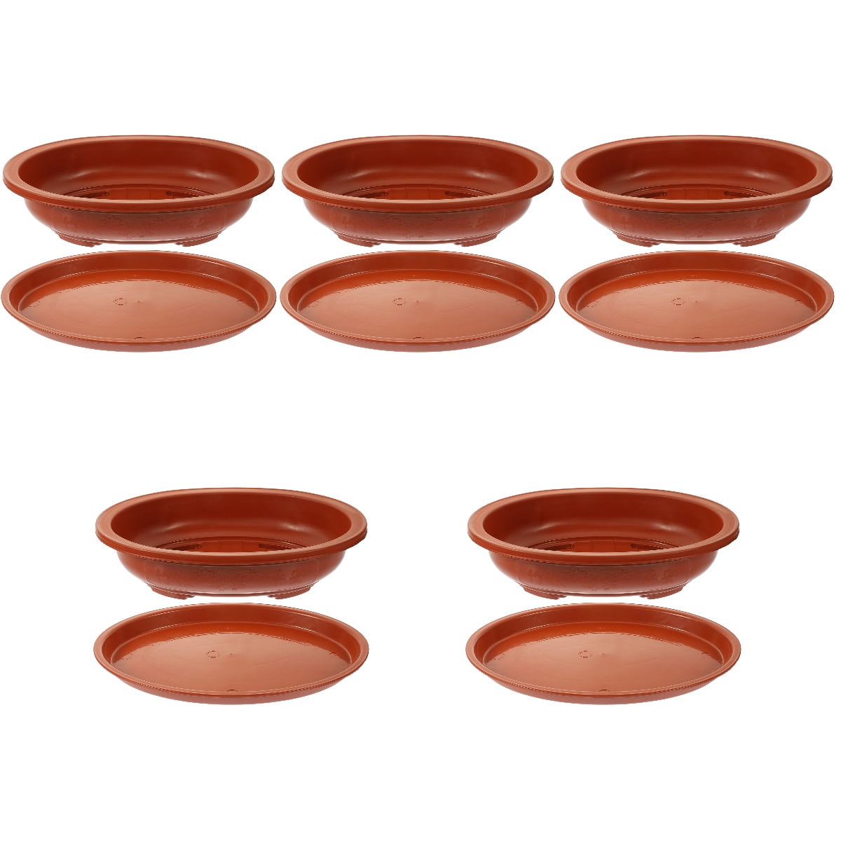 BERTDOMD 5 Sets Garden Plastic Planter Large-capacity Household Bonsai Pot Oval Gardening Bonsai Container