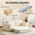 thumbnail image 5 of 71.65" Boneless Cloud Loveseat, Comfortable Deep Seat Sofa Bed, Reversible Cushion with Pillows, Modern Small Corduroy Couch for Living Room Bedroom, No Assembly Required (White), 5 of 7