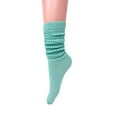 thumbnail image 2 of Long Cotton Lightweight Slouch Socks for Women Shoe Size 5 to 10 6 Pairs (Aqua Green), 2 of 12