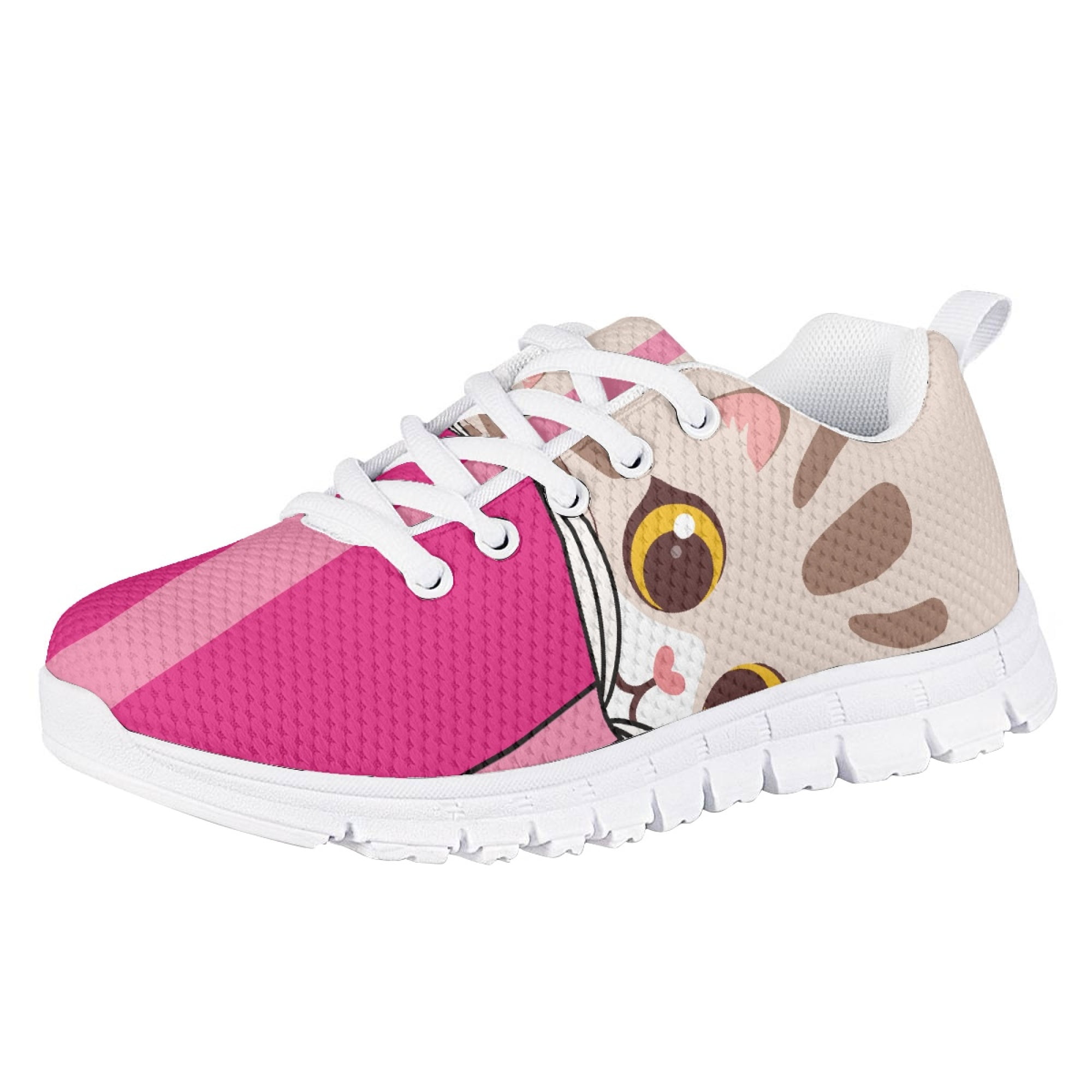ZOCAVIA Cute Animal Print Kids Tennis Shoes Girls Size 3 Lightweight Athletic Running Shoes