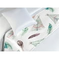 thumbnail image 3 of Tribal Vibes Bed Runner, Western Boho Themed Vintage Tent Pattern with Feathers Neutral Art, Decorative Accent Bedding Scarf for Hotels Homes & Guest Rooms, Twin, Teal White Multicolor, by Ambesonne, 3 of 3