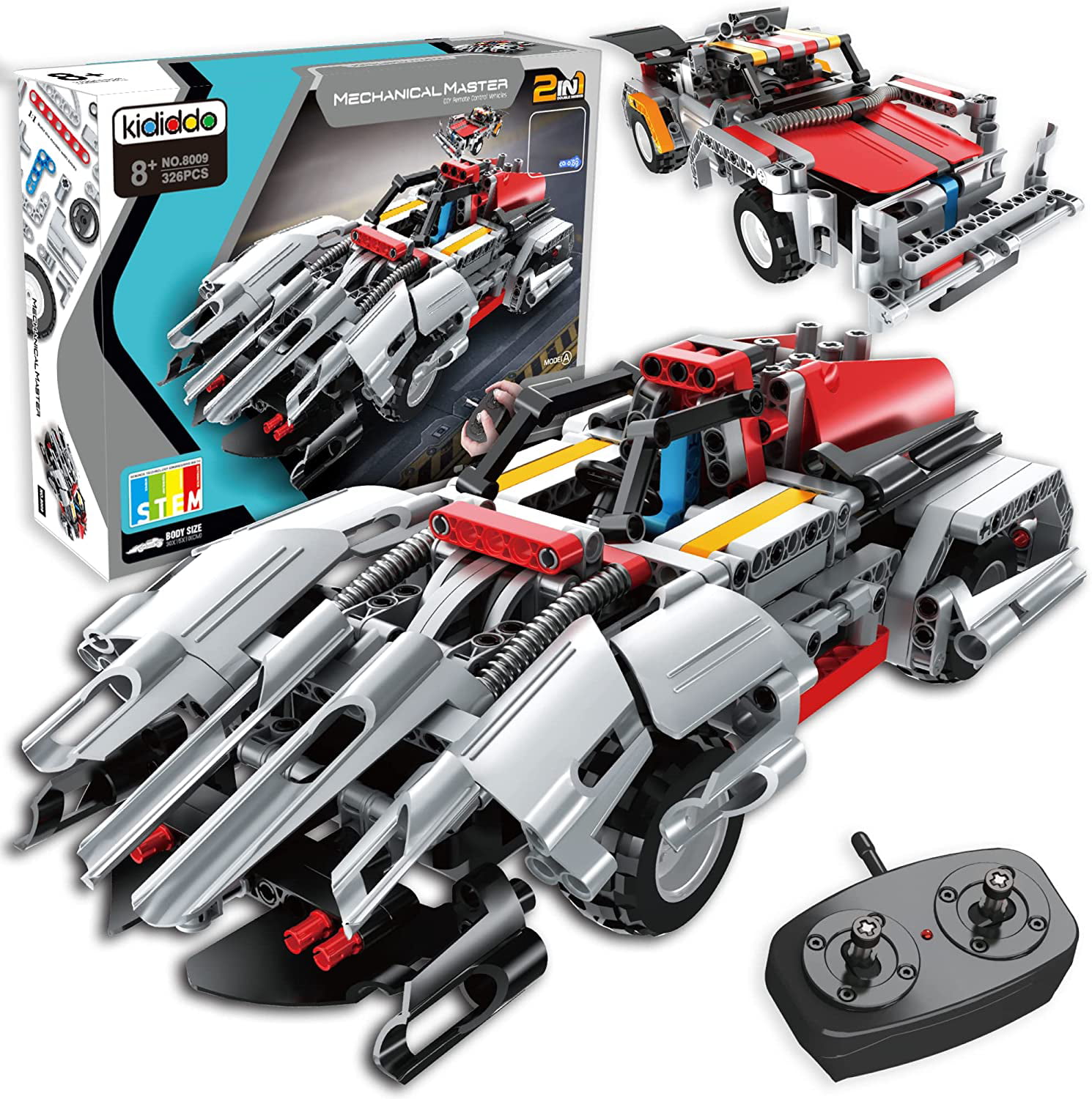 Stem Building Toys for Kids 2 in 1 Remote Control Car Racer Snap Together Kit RC for sale online 