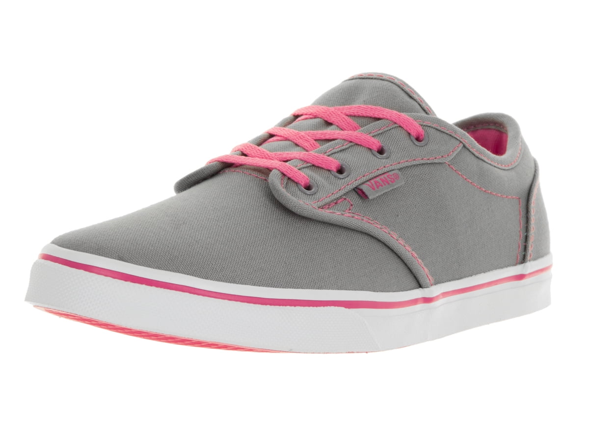 pink and white vans trick