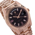 thumbnail image 3 of Pre-Owned Rolex Day-Date II 41MM 218235 Black Baguette Diamond Dial Fluted Bezel 18K Rose Gold President Bracelet, 3 of 7