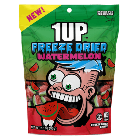 1UP Freeze Dried Watermelon Candy, 2.0 oz Resealable Bag