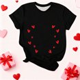 thumbnail image 1 of Aufmer 5 Pcs T-Shirt à Manches Courtes Imprimé pour Femmes, T-Shirt Col Rond Décontracté avec Motif à la Mode, Haut en Polyester Doux pour Printemps Été, Usage Quotidien Polyvalent pour Diverses Occasions (Noir), 1 of 3