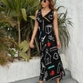 thumbnail image 6 of Back To School Dress Summer Street Style Bohemia Long Dresses Female Sleeveless Printed Maxi Dress, 6 of 9