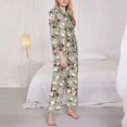 thumbnail image 3 of Vsdgher Cotton Tree Pajamas Set Long Sleeve Sleepwear Womens Button Down Nightwear Pj Sets-Small, 3 of 7