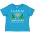 thumbnail image 3 of Inktastic My 1st Chrismukkah Sweater Style with Menorah and Trees Boys or Girls Baby T-Shirt, 3 of 5