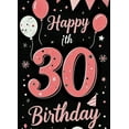 thumbnail image 3 of Pink and Black Themed 30th Birthday Banner with Balloons Party Decorations Backdrop Happy Birthday Party Supplies Photography Props Party Decors, 3 of 7