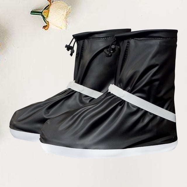UPGRATOR 1Par Cubrezapatos Impermeables De PVC Con Suela Antideslizante Y Con Para Días De Lluvia Negros