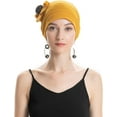 thumbnail image 4 of Women Turban Flower Caps Vintage Beanie Headscarf Elastic Headwrap Hat, 4 of 8