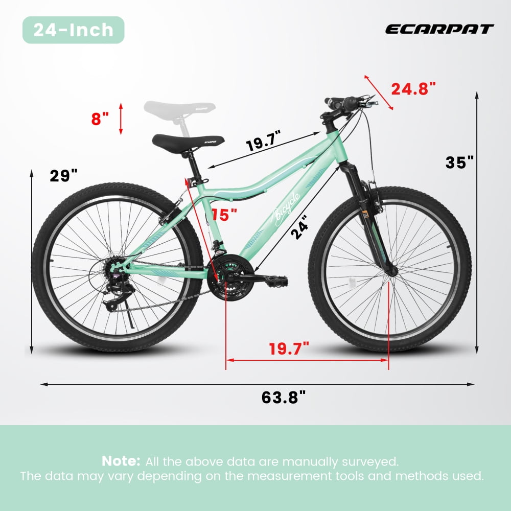 HoeTriumphs A26208D Mountain Bike 24/26 Inch, High-Density Carbon Steel Frame, 21 Speed, Front Suspension, Dual V-Brakes, 80% Pre-Assembled for Men Women Teens