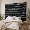 thumbnail image 3 of Black Geometric Abstract Art Large Tapestry for Bedroom Wall Hanging Tapestry,White Stripes Triangle Arrow Ceiling Backdrop Tapestries Poster Blanket Wall Decor for Teens Room Living Room 86" x 104", 3 of 8