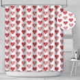 thumbnail image 5 of 72x72in Red Sweetheart Shower Curtain Pattern with Red and Pink Sweetheart Shower Curtain Bathroom Decorations Valentine Waterproof Polyester Fabric with Hooks, 5 of 6