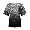 thumbnail image 4 of TSADFHJI Chandails pour Femmes en Coton Mode Décontractée pour Femmes Dégradé à Paillettes Imprimé Col Rond T-Shirt Ample, 4 of 5